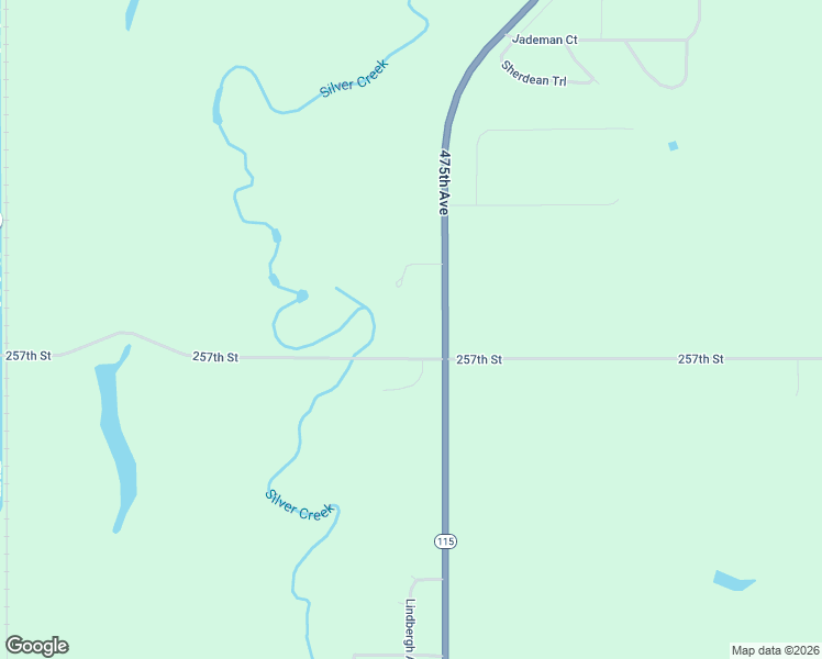 map of restaurants, bars, coffee shops, grocery stores, and more near 47494 257th Street in Renner