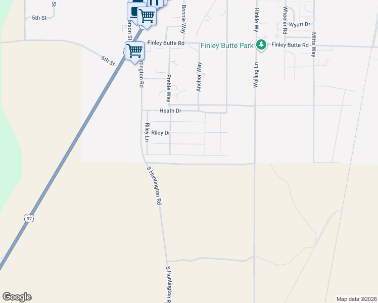 map of restaurants, bars, coffee shops, grocery stores, and more near 16484 Bassett Road in La Pine