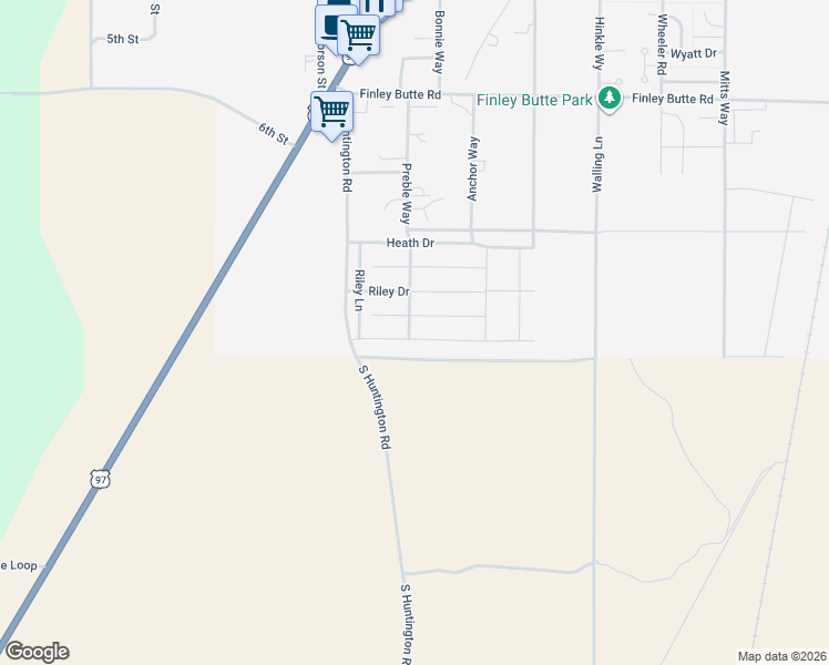 map of restaurants, bars, coffee shops, grocery stores, and more near 16456 Bassett Road in La Pine