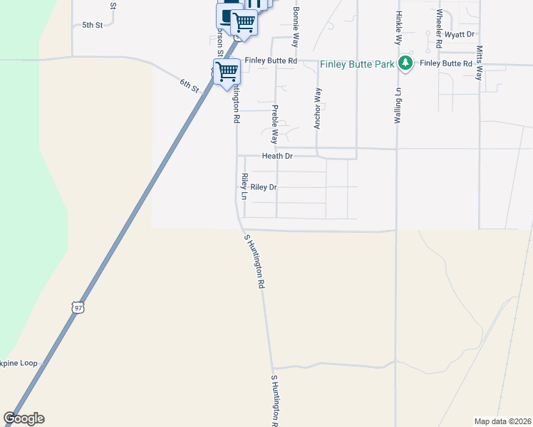 map of restaurants, bars, coffee shops, grocery stores, and more near 16456 Bassett Road in La Pine