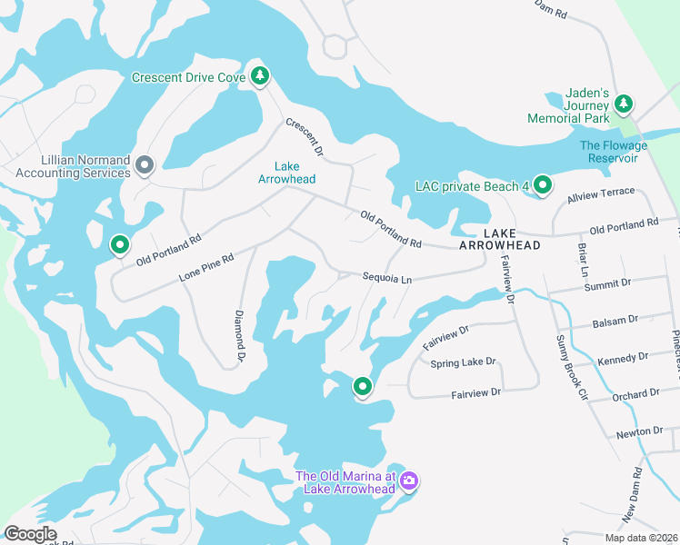 map of restaurants, bars, coffee shops, grocery stores, and more near 85 Sequoia Lane in Lake Arrowhead