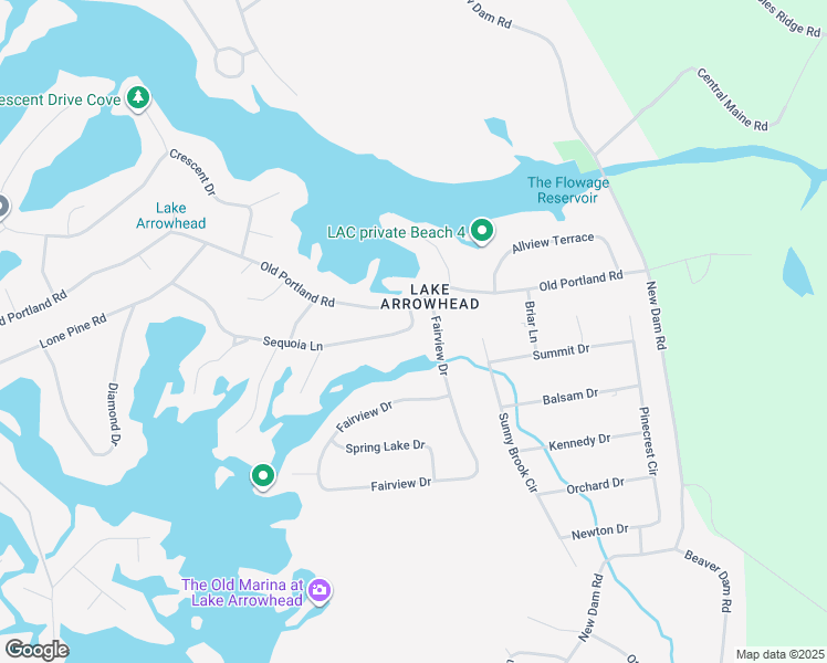 map of restaurants, bars, coffee shops, grocery stores, and more near 4 Sequoia Lane in Lake Arrowhead