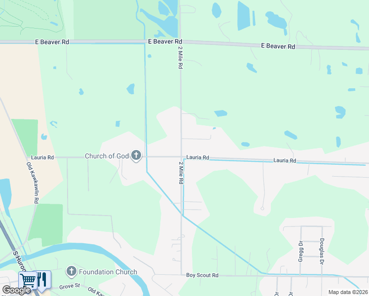 map of restaurants, bars, coffee shops, grocery stores, and more near 3001-3199 Lauria Rd in Bay City