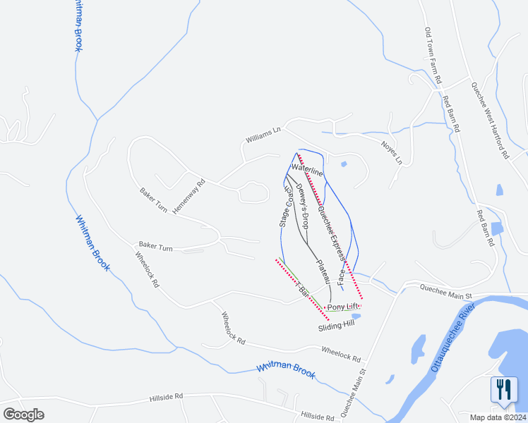 map of restaurants, bars, coffee shops, grocery stores, and more near 1221 Baker Turn in Hartford