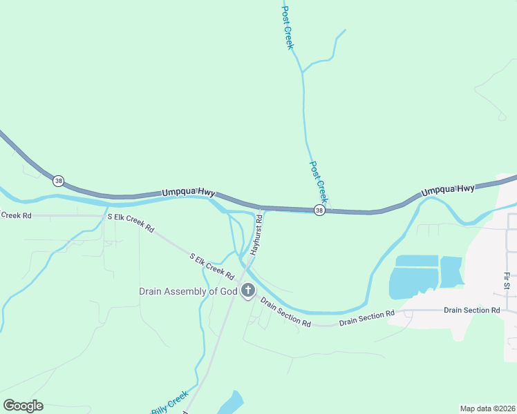 map of restaurants, bars, coffee shops, grocery stores, and more near 0 Highway 38 in Drain