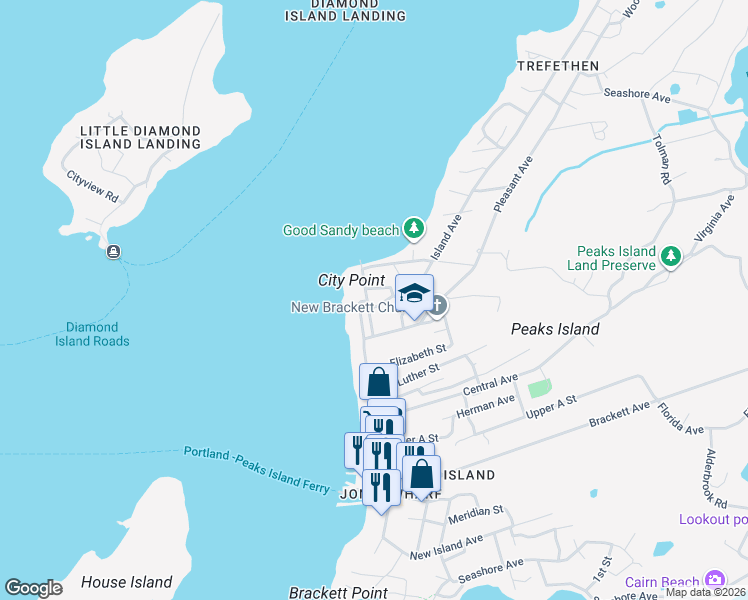map of restaurants, bars, coffee shops, grocery stores, and more near 45 Centennial Street in Portland
