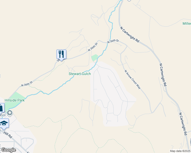 map of restaurants, bars, coffee shops, grocery stores, and more near 4888 North Villa Ridge Way in Boise