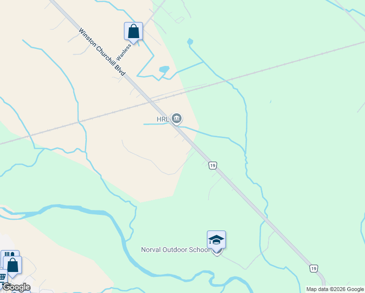 map of restaurants, bars, coffee shops, grocery stores, and more near 10738 Winston Churchill Boulevard in Halton Hills