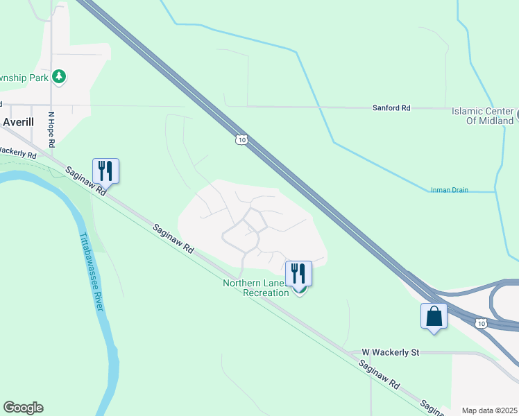map of restaurants, bars, coffee shops, grocery stores, and more near 1710 Hidden Trail in Sanford