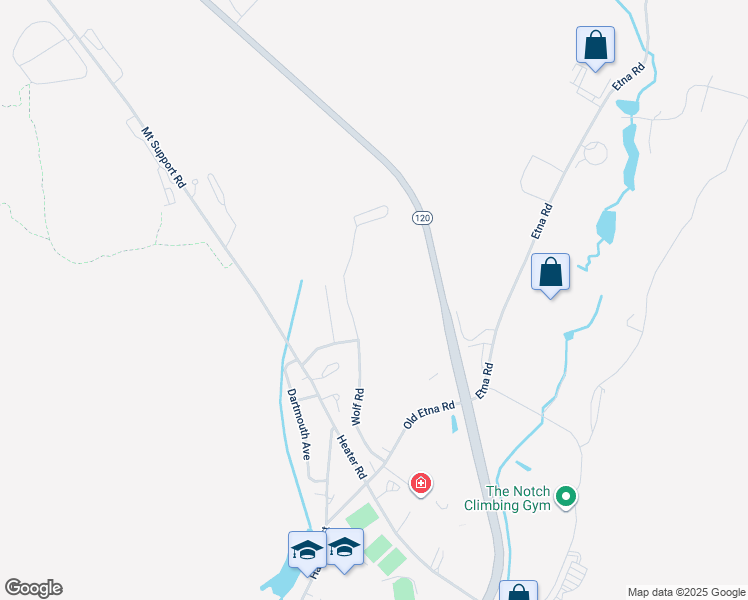 map of restaurants, bars, coffee shops, grocery stores, and more near 40 Wolf Road in Lebanon