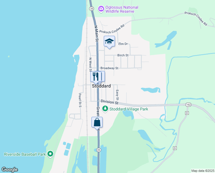 map of restaurants, bars, coffee shops, grocery stores, and more near 103 Cottage Street in Stoddard