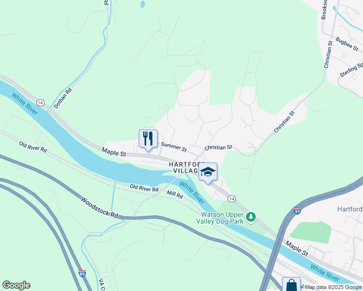 map of restaurants, bars, coffee shops, grocery stores, and more near 83 Summer Street in Hartford