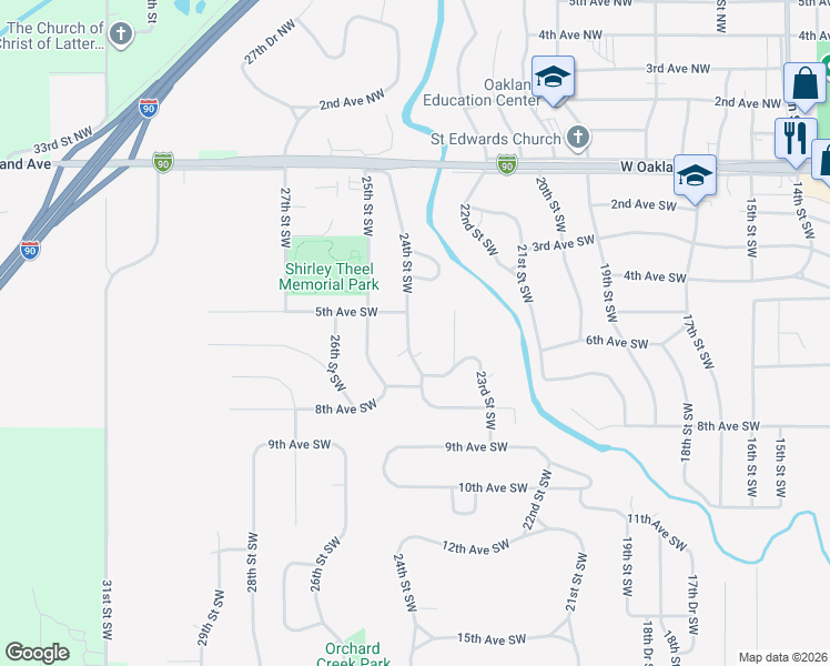 map of restaurants, bars, coffee shops, grocery stores, and more near 603 24th Street Southwest in Austin
