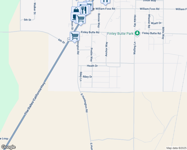 map of restaurants, bars, coffee shops, grocery stores, and more near 16456 Riley Drive in La Pine
