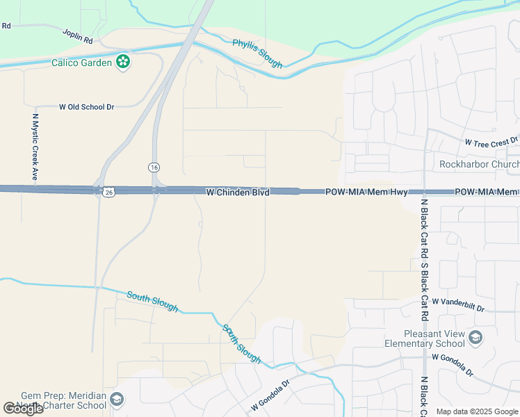 map of restaurants, bars, coffee shops, grocery stores, and more near 5615 West Chinden Boulevard in Meridian