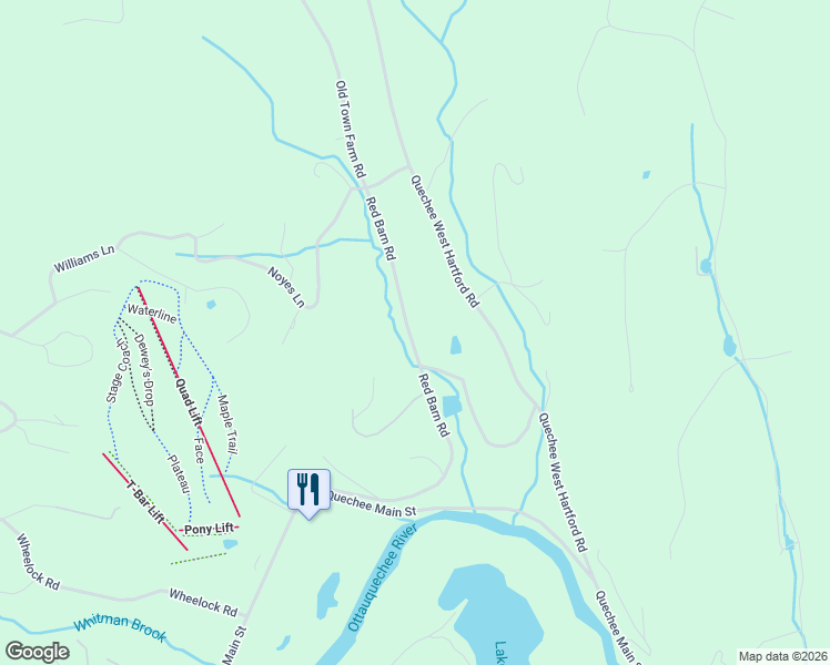 map of restaurants, bars, coffee shops, grocery stores, and more near 593 Red Barn Road in Hartford