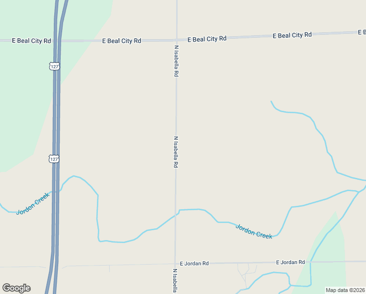 map of restaurants, bars, coffee shops, grocery stores, and more near 1400 North Isabella Road in Mount Pleasant