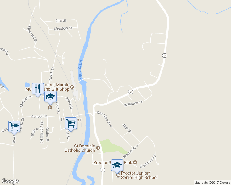 map of restaurants, bars, coffee shops, grocery stores, and more near 28 Patch Street in Proctor