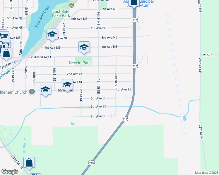 map of restaurants, bars, coffee shops, grocery stores, and more near 2013 4th Avenue Southeast in Austin