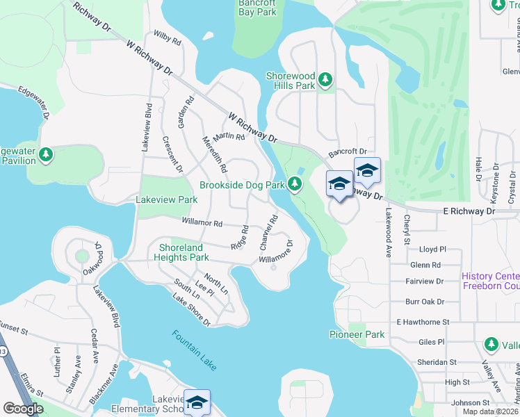 map of restaurants, bars, coffee shops, grocery stores, and more near 409 Robin Road in Albert Lea