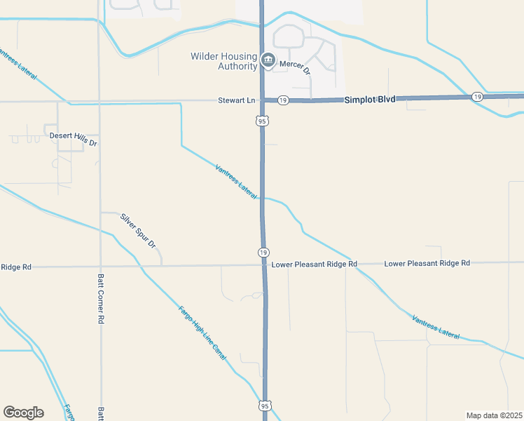 map of restaurants, bars, coffee shops, grocery stores, and more near U.S. Route 95 in Wilder