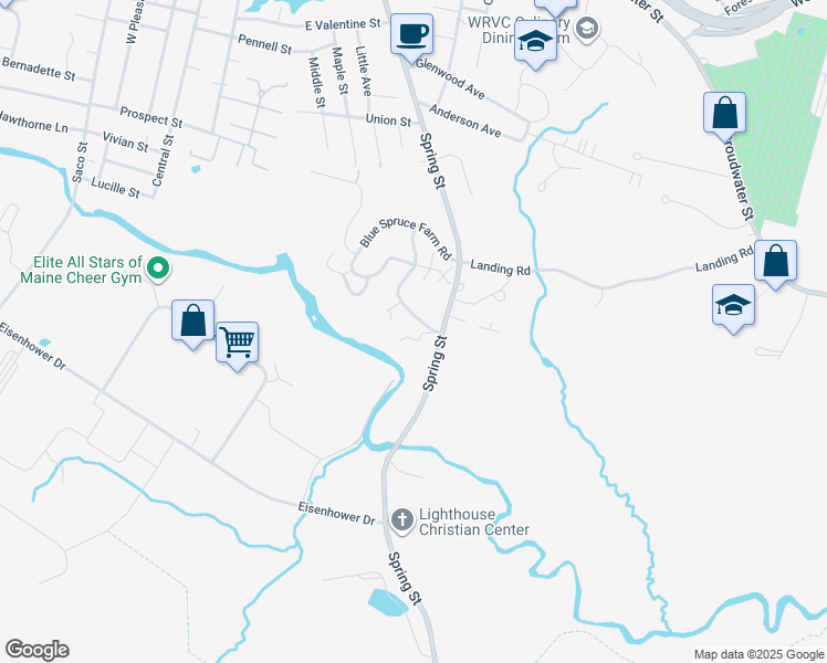 map of restaurants, bars, coffee shops, grocery stores, and more near 6 Jacqueline Way in Westbrook