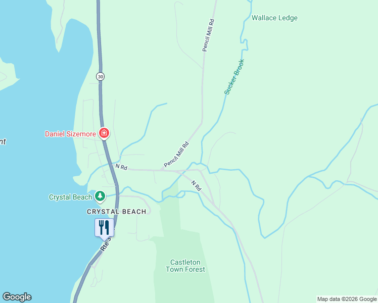 map of restaurants, bars, coffee shops, grocery stores, and more near 20 Stables Road in Castleton