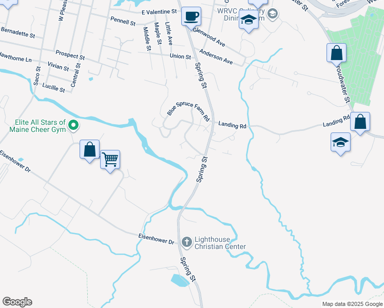 map of restaurants, bars, coffee shops, grocery stores, and more near 6 Jacqueline Way in Westbrook