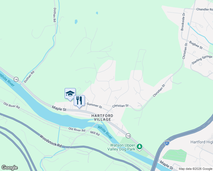 map of restaurants, bars, coffee shops, grocery stores, and more near 127 Campbell Street in Hartford