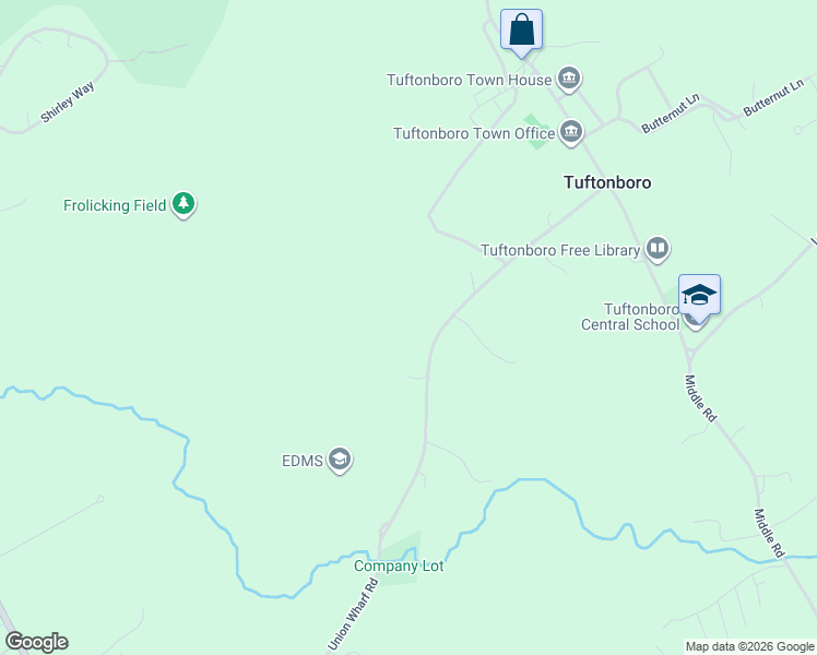 map of restaurants, bars, coffee shops, grocery stores, and more near Union Wharf Road in Tuftonboro