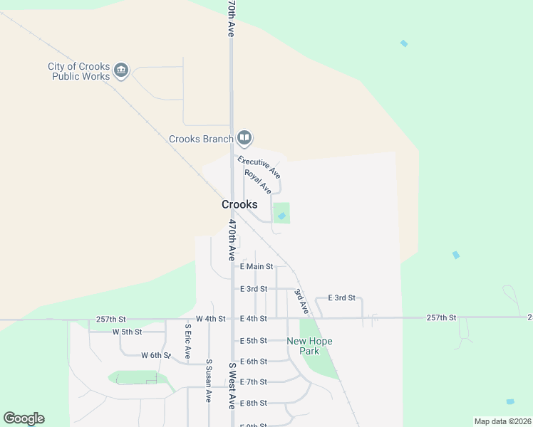 map of restaurants, bars, coffee shops, grocery stores, and more near 700-796 Executive Ave in Crooks