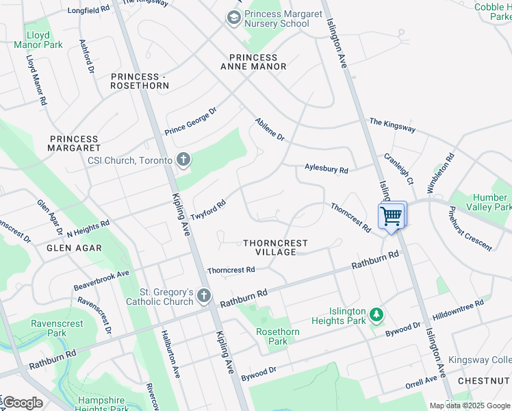 map of restaurants, bars, coffee shops, grocery stores, and more near in Toronto