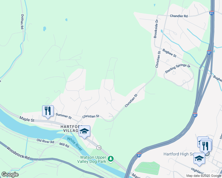 map of restaurants, bars, coffee shops, grocery stores, and more near 220 Truell Road in Hartford