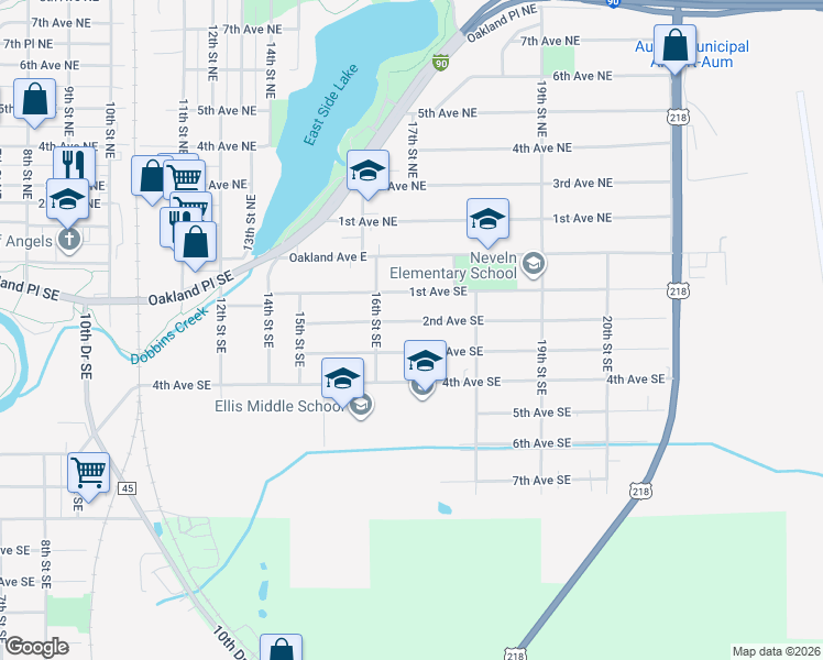 map of restaurants, bars, coffee shops, grocery stores, and more near 1705 2nd Avenue Southeast in Austin