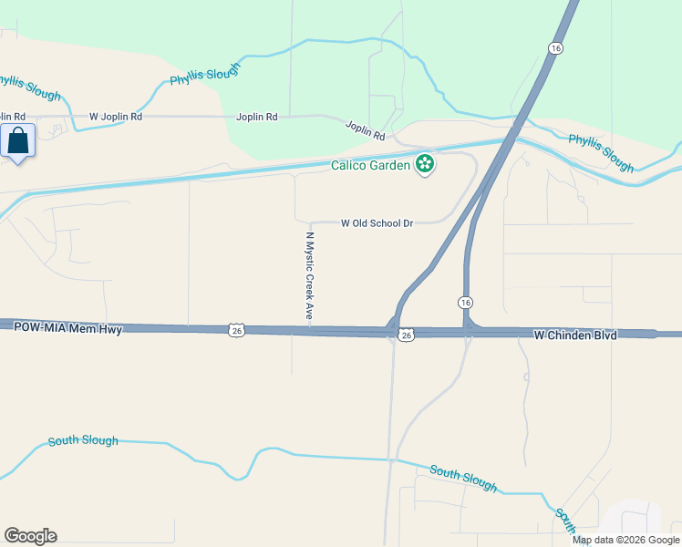 map of restaurants, bars, coffee shops, grocery stores, and more near 6635 West Old School Drive in Meridian