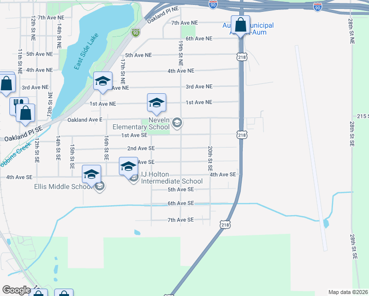 map of restaurants, bars, coffee shops, grocery stores, and more near 2013 2nd Avenue Southeast in Austin