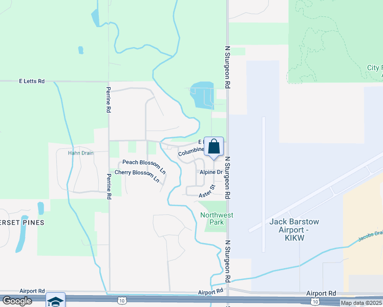 map of restaurants, bars, coffee shops, grocery stores, and more near 3513 Columbine Street in Midland