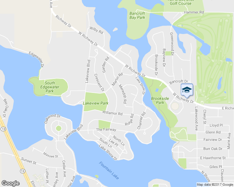 map of restaurants, bars, coffee shops, grocery stores, and more near 315 Garden Road in Albert Lea