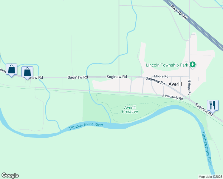 map of restaurants, bars, coffee shops, grocery stores, and more near 471 East Wackerly Road in Sanford