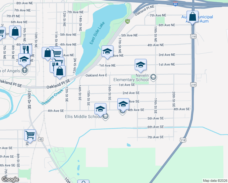 map of restaurants, bars, coffee shops, grocery stores, and more near 1705 2nd Avenue Southeast in Austin