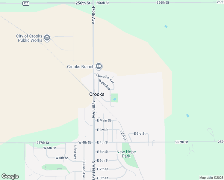 map of restaurants, bars, coffee shops, grocery stores, and more near 796 Executive Ave in Crooks