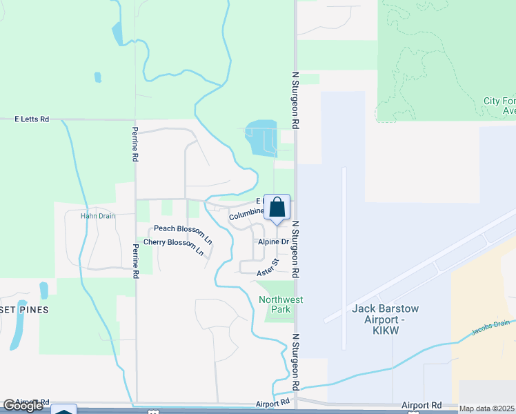 map of restaurants, bars, coffee shops, grocery stores, and more near 3513 Columbine Street in Midland