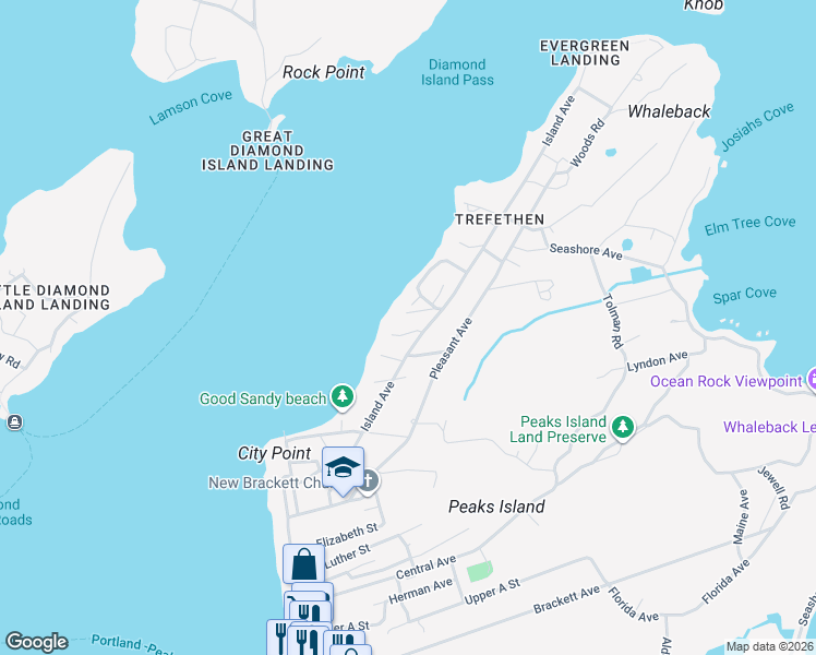 map of restaurants, bars, coffee shops, grocery stores, and more near 344 Island Avenue in Portland