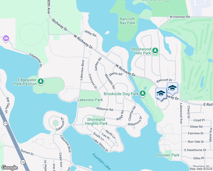 map of restaurants, bars, coffee shops, grocery stores, and more near 315 Garden Road in Albert Lea