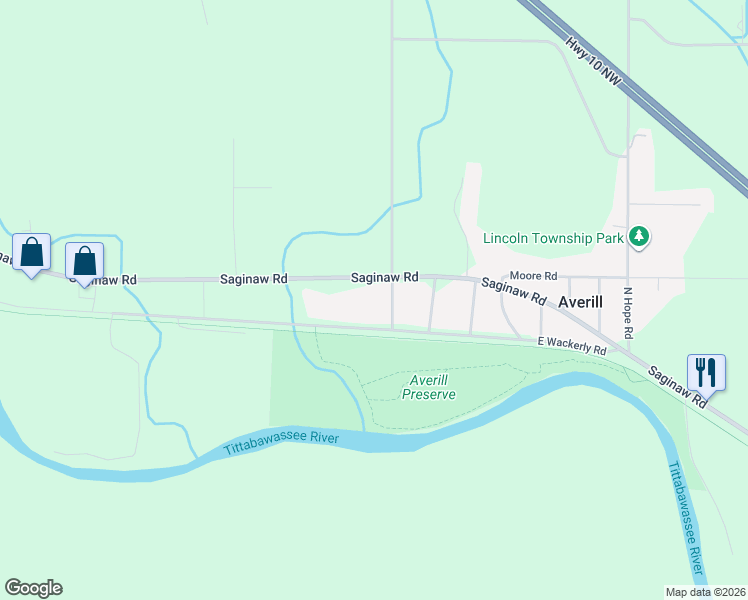 map of restaurants, bars, coffee shops, grocery stores, and more near 471 East Wackerly Road in Sanford