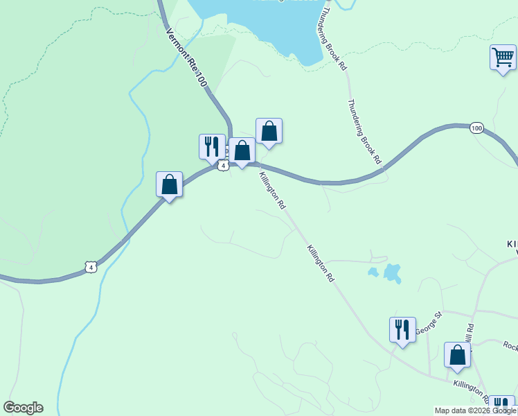 map of restaurants, bars, coffee shops, grocery stores, and more near 210 Killington Road in Killington