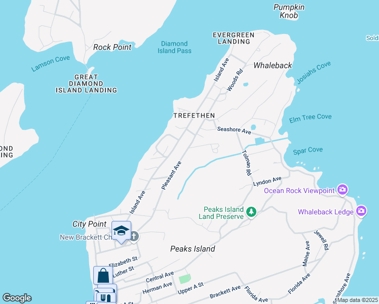 map of restaurants, bars, coffee shops, grocery stores, and more near 65 Sargent Road in Portland