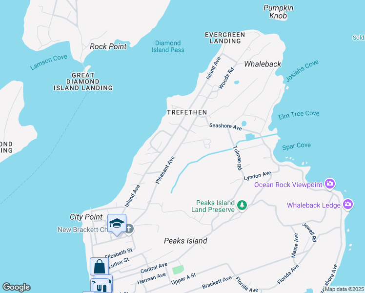 map of restaurants, bars, coffee shops, grocery stores, and more near 65 Sargent Road in Portland