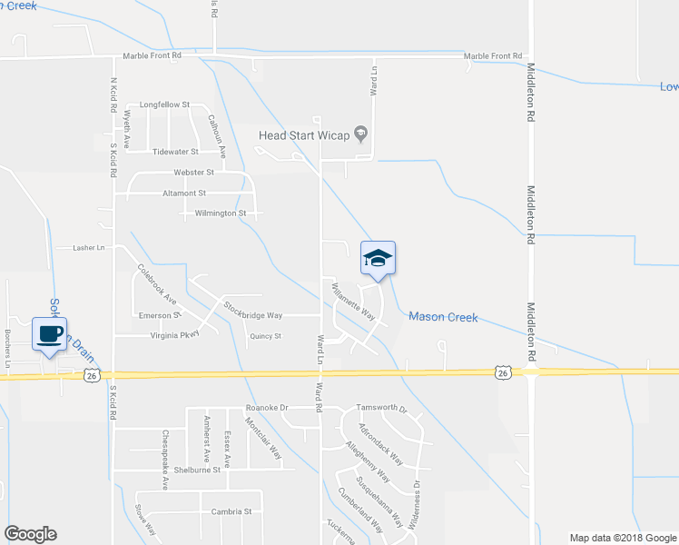 map of restaurants, bars, coffee shops, grocery stores, and more near 11476 Woodgate Street in Caldwell