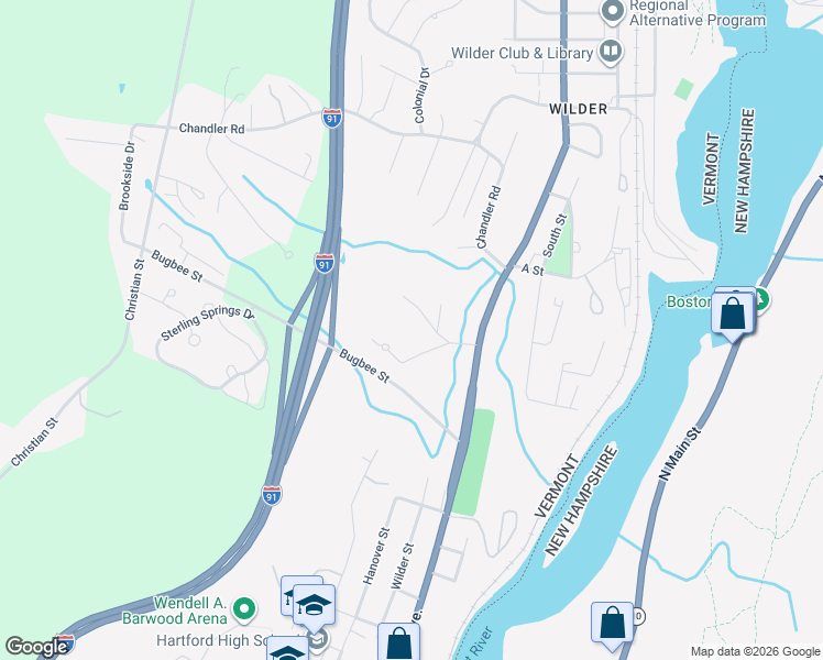 map of restaurants, bars, coffee shops, grocery stores, and more near 45 Hollow Drive in Hartford